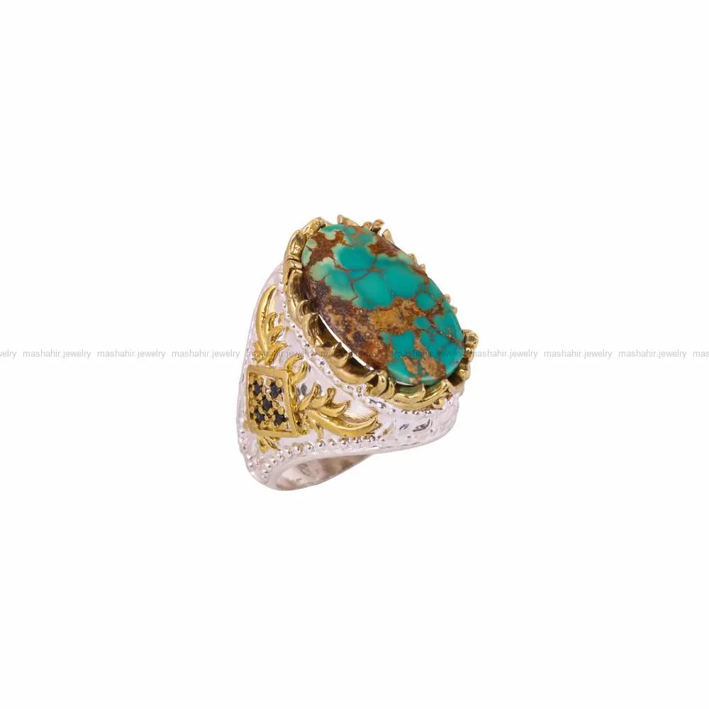 انگشتر فیروزه شجری مردانه کد 4496