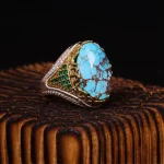 انگشتر فیروزه شجری مردانه کد 4461