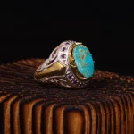 انگشتر فیروزه شجری مردانه کد 4465