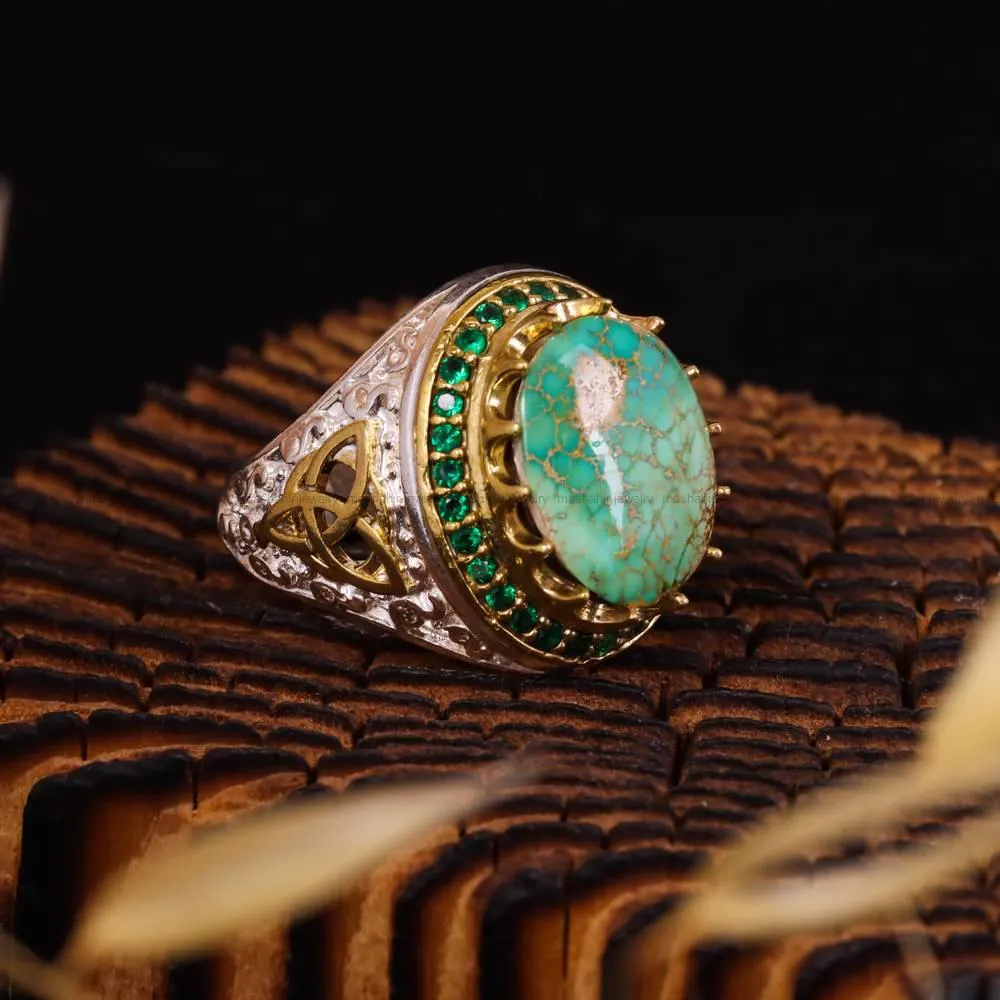 انگشتر فیروزه شجری مردانه کد 4476
