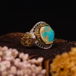 انگشتر فیروزه شجری مردانه کد 4483