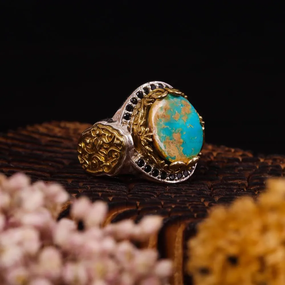 انگشتر فیروزه شجری مردانه کد 4483