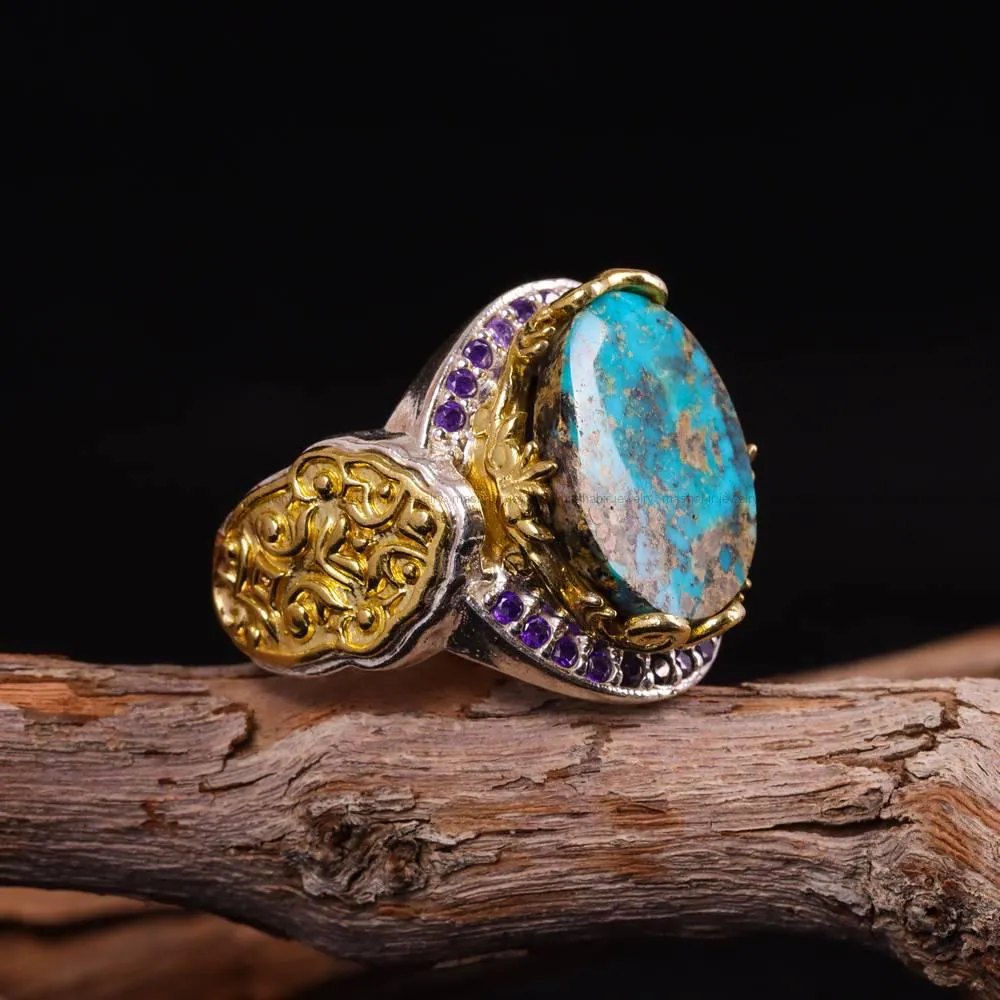 انگشتر فیروزه شجری مردانه کد 4497