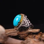 انگشتر فيروزه شجری مردانه کد 4433
