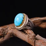 انگشتر فيروزه شجری مردانه کد 4438