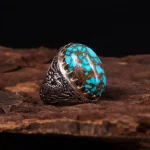 انگشتر فيروزه شجری مردانه کد 4448