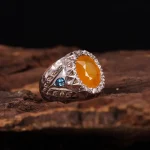 انگشتر یاقوت زرد مردانه کد 4449