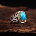 انگشتر فيروزه شجری مردانه کد 4451