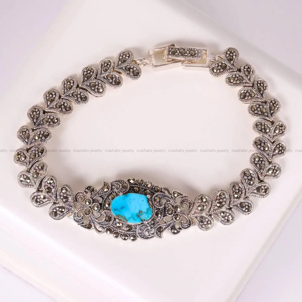 دستبند فیروزه زنانه کد 4353