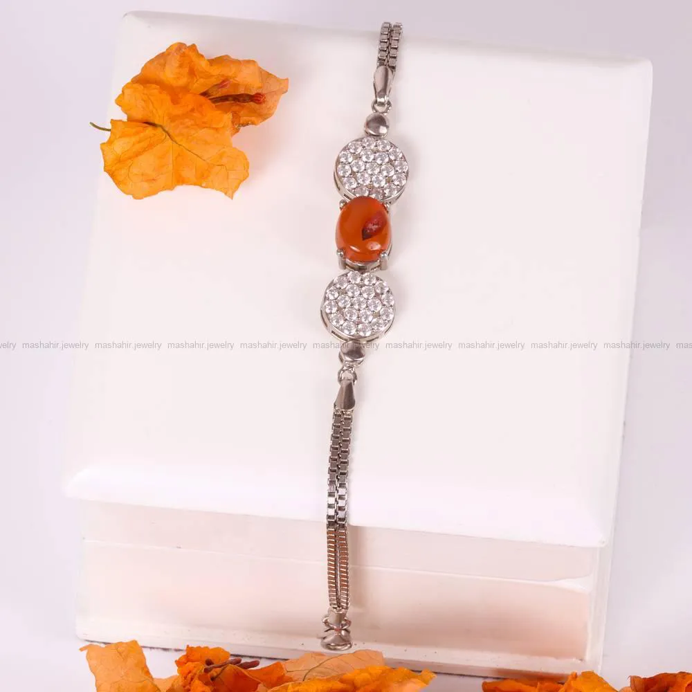 دستبند عقیق زنانه کد 4359