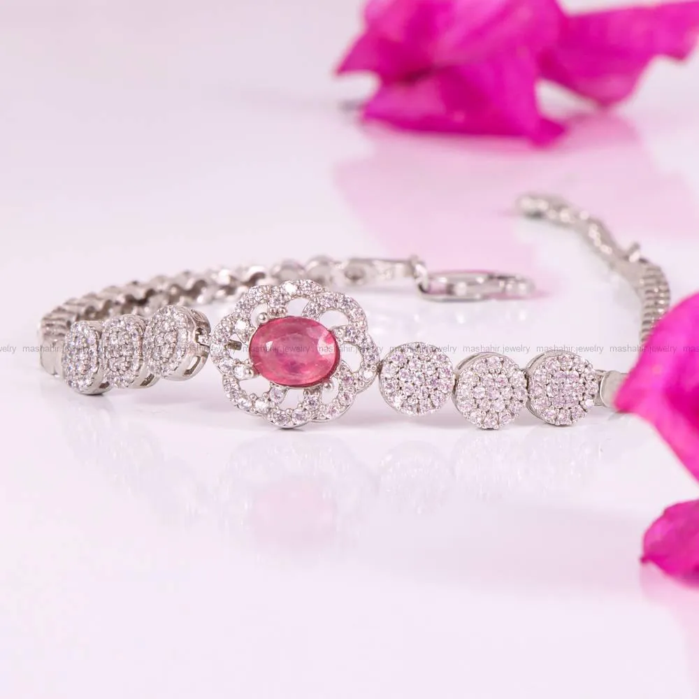 دستبند یاقوت سرخ زنانه کد 4362