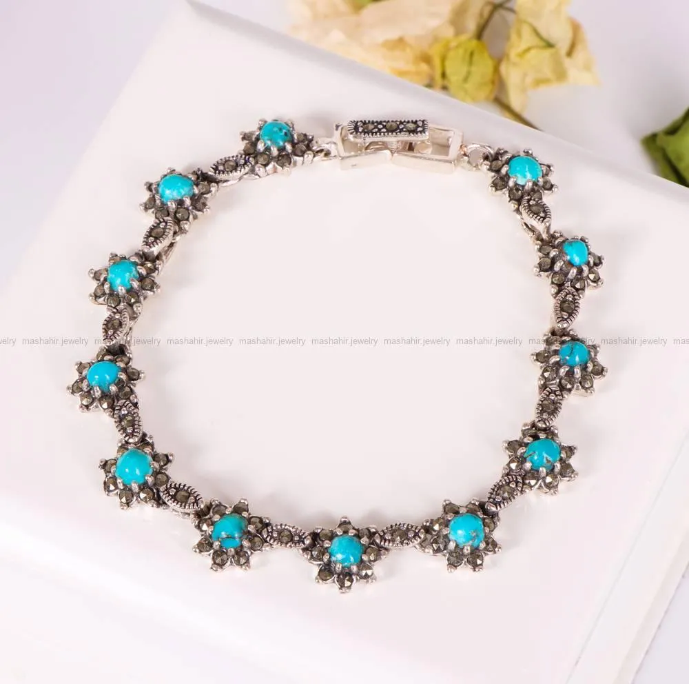 دستبند فیروزه زنانه کد 4367