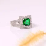 انگشتر طرح زمرد زنانه کد 4398