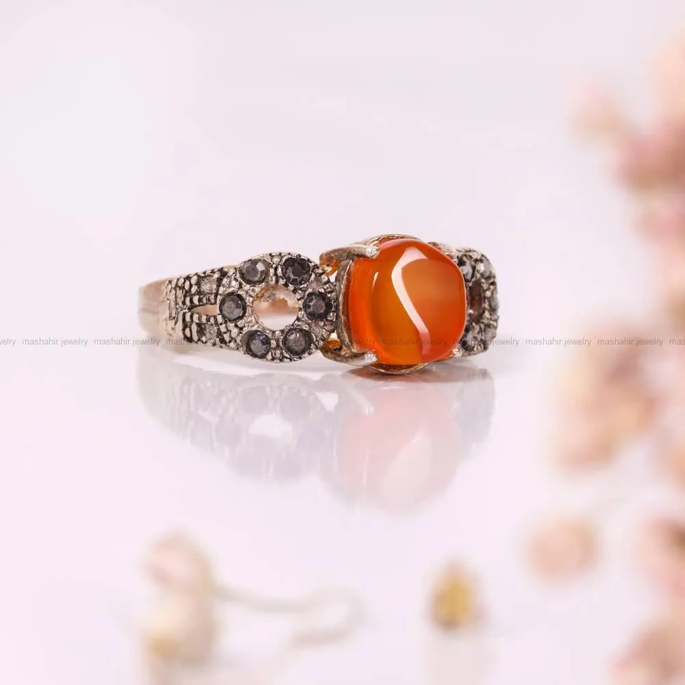 انگشتر عقیق زنانه کد 4407