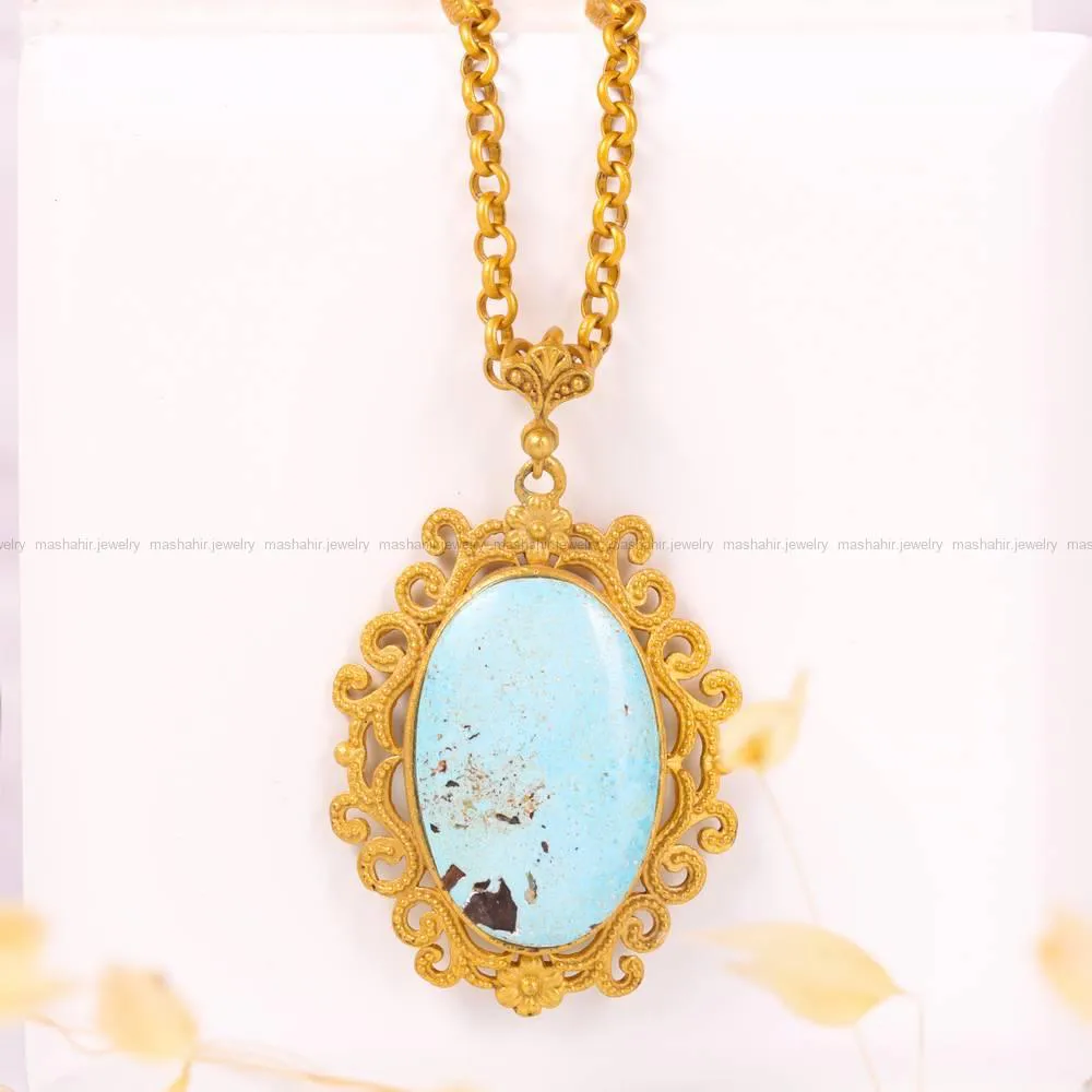 گردنبند فیروزه زنانه کد 4427