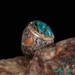 انگشتر فیروزه شجری مردانه کد 376