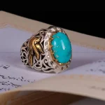 انگشتر فیروزه شجری مردانه کد 382