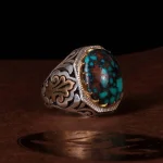 انگشتر فیروزه شجری مردانه کد 384