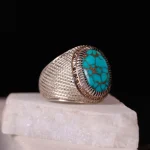 انگشتر فيروزه شجری مردانه کد 625