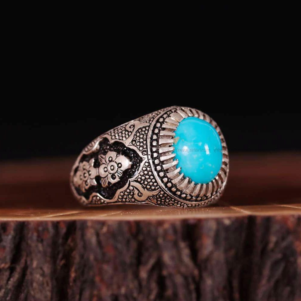 انگشتر فیروزه شجری مردانه کد 714