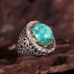 انگشتر فیروزه شجری مردانه کد 716