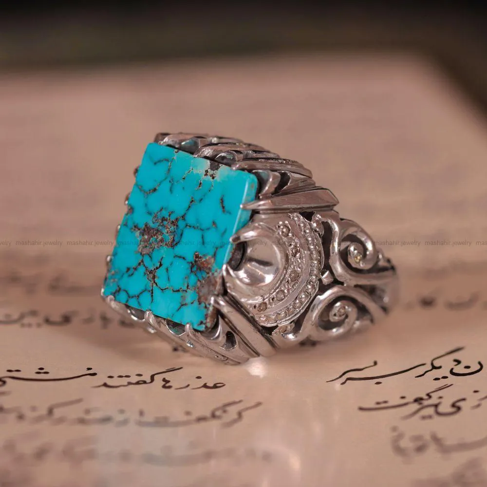 انگشتر فيروزه شجری مردانه کد 920