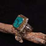 انگشتر فیروزه شجری مردانه کد 4155