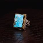 انگشتر فیروزه شجری مردانه کد 4158