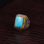 انگشتر فیروزه شجری مردانه کد 4163