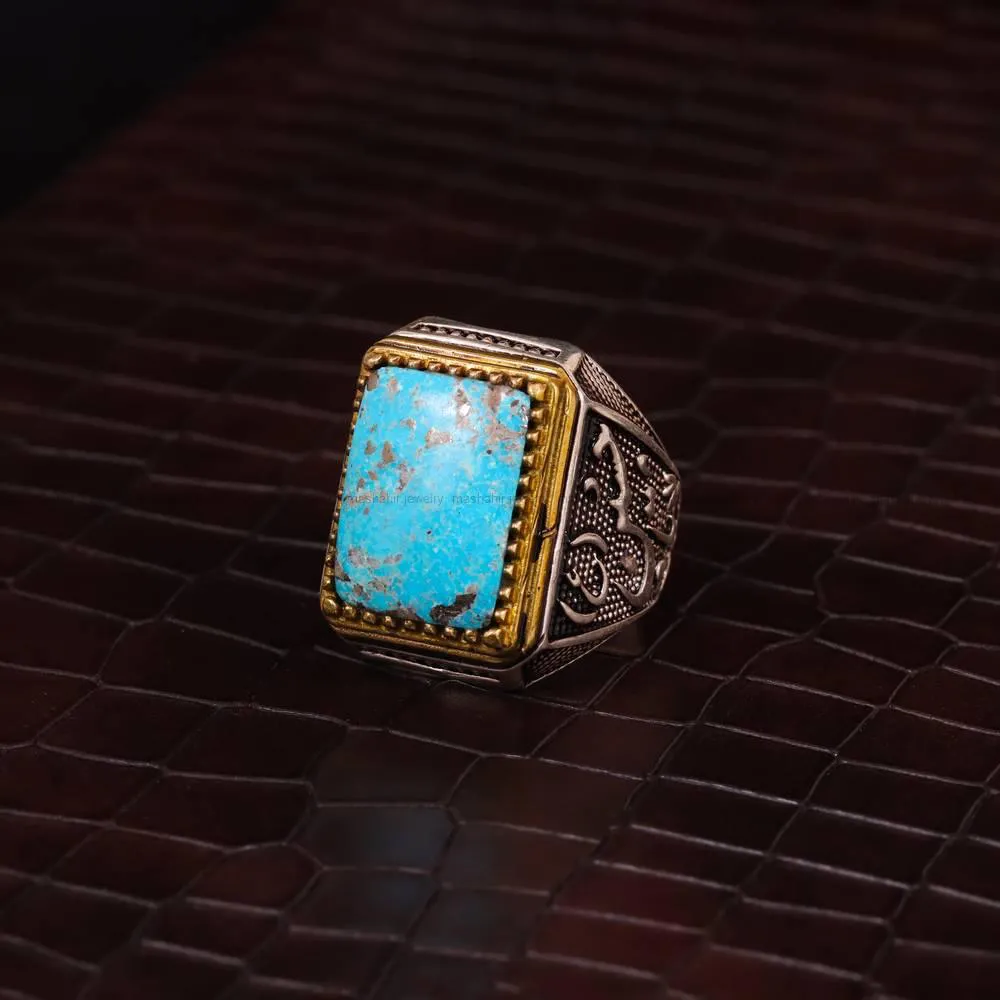 انگشتر فیروزه شجری مردانه کد 4163