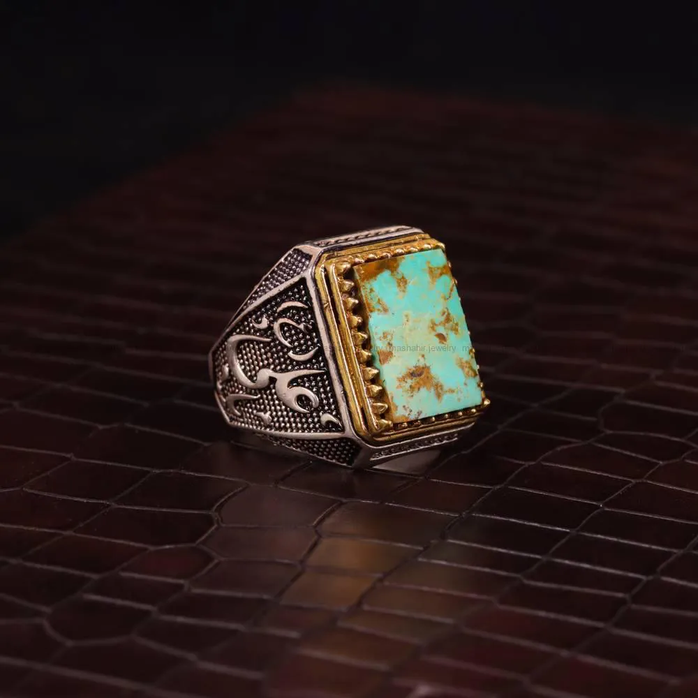 انگشتر فیروزه شجری مردانه کد 4165
