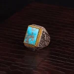 انگشتر فیروزه شجری مردانه کد 4166