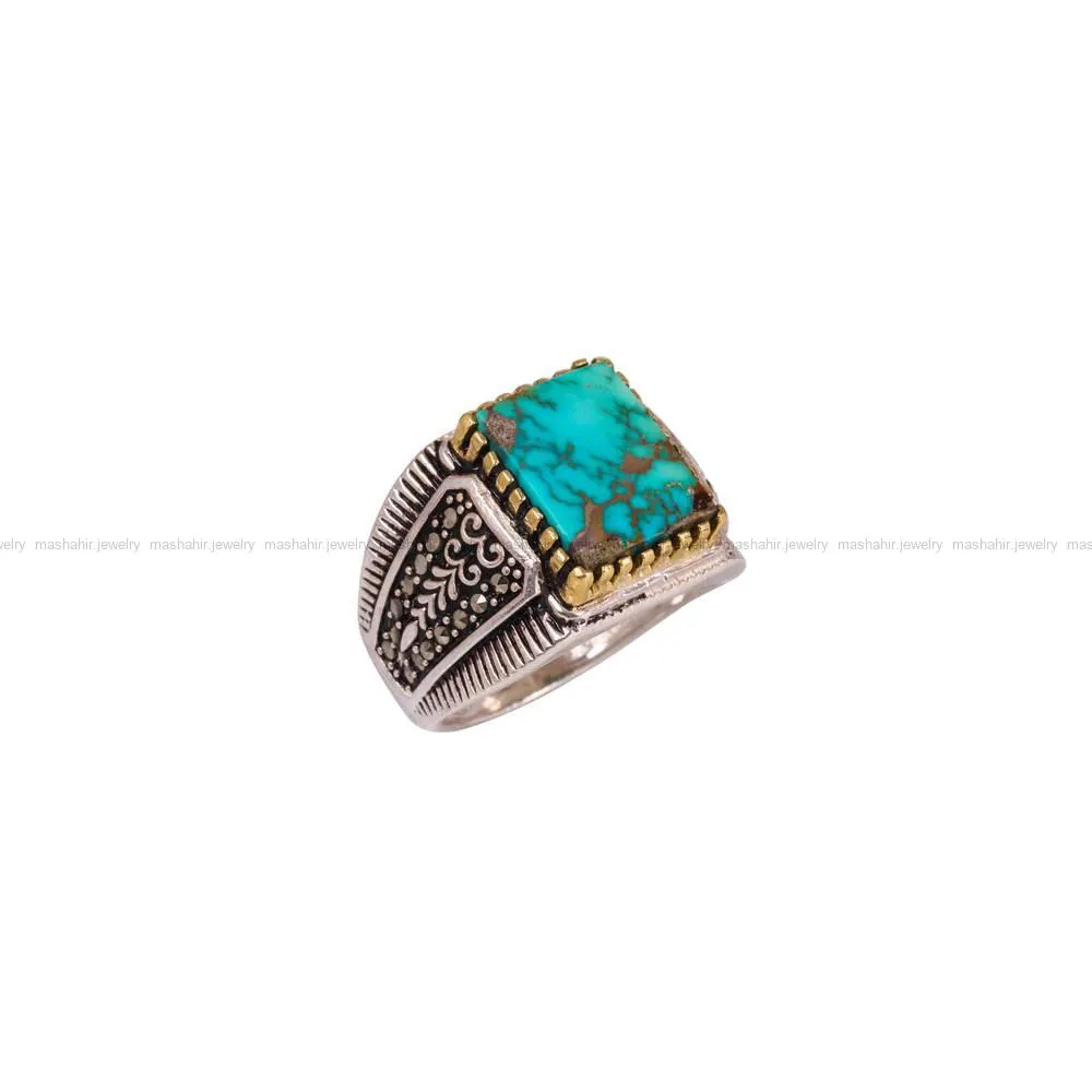 انگشتر فیروزه شجری مردانه کد 4133
