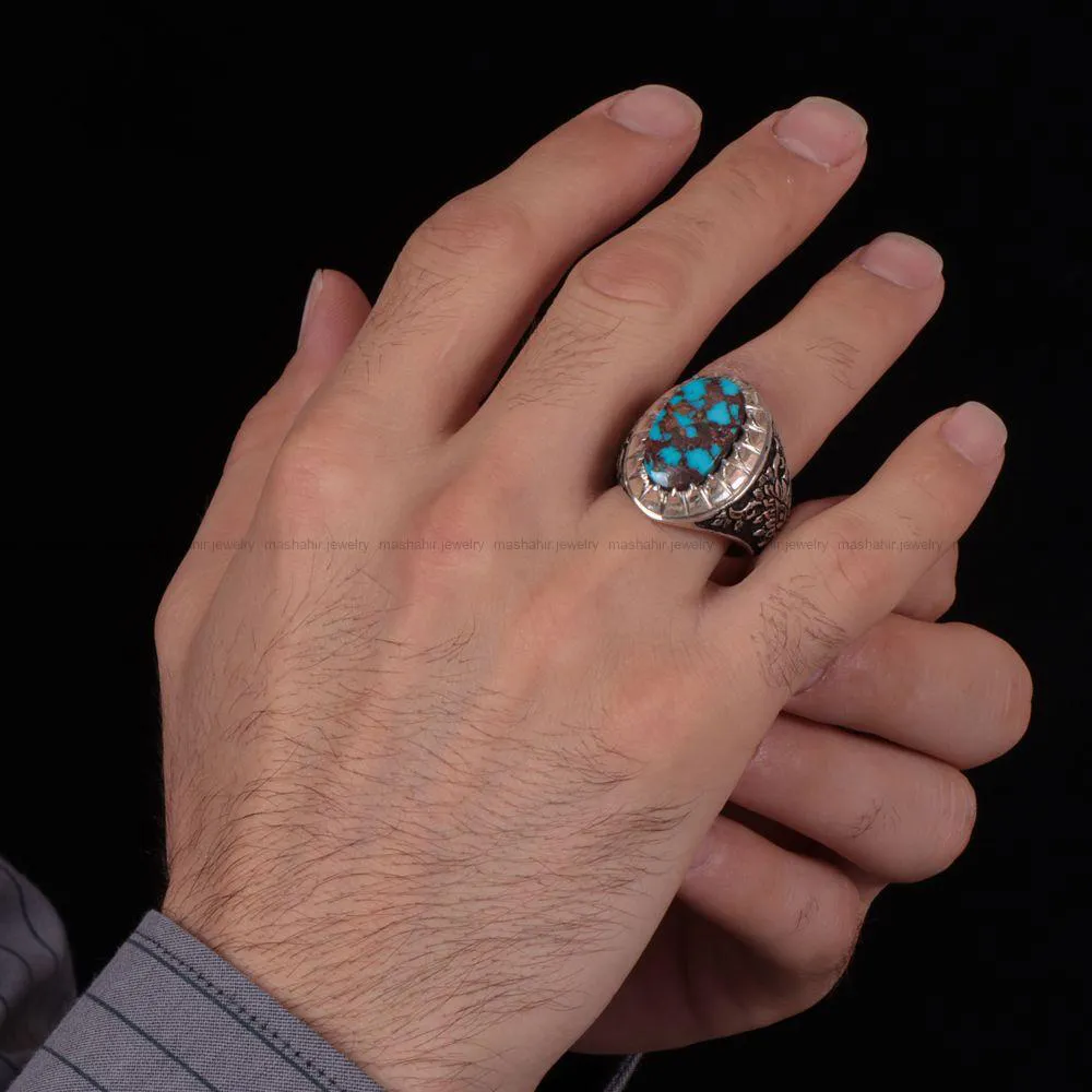 انگشتر فيروزه شجری مردانه کد 918