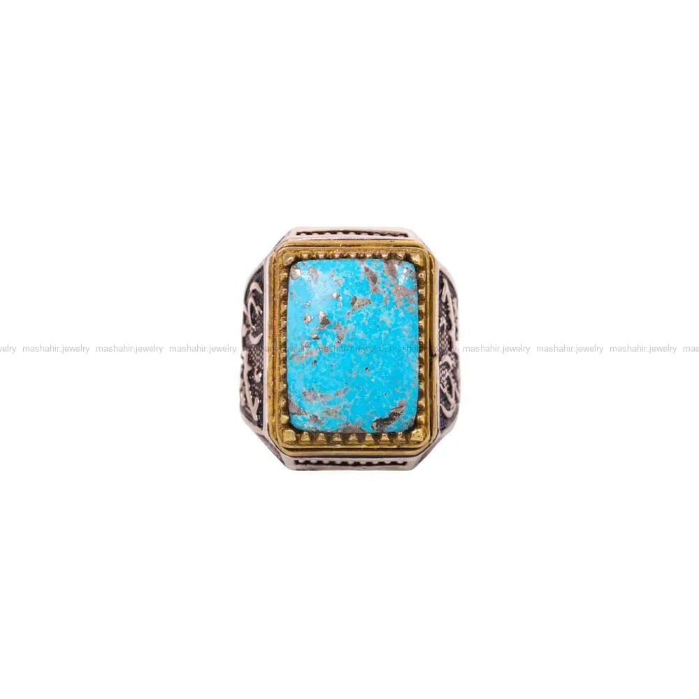 انگشتر فیروزه شجری مردانه کد 4163