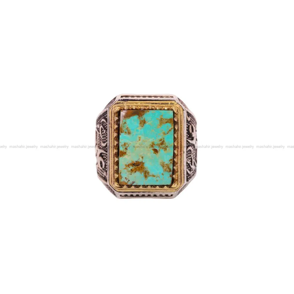 انگشتر فیروزه شجری مردانه کد 4165