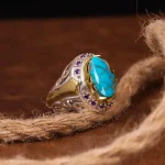 انگشتر فیروزه شجری مردانه کد 4210