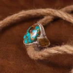 انگشتر فیروزه شجری مردانه کد 4211