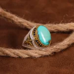 انگشتر فیروزه شجری مردانه کد 4215
