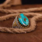 انگشتر فیروزه شجری مردانه کد 4220