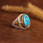 انگشتر فیروزه شجری مردانه کد 4221