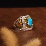 انگشتر فیروزه شجری مردانه کد 4222