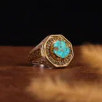 انگشتر فیروزه شجری مردانه کد 4223
