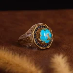 انگشتر فیروزه شجری مردانه کد 4226