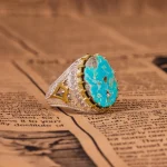 انگشتر فیروزه شجری مردانه کد 4234