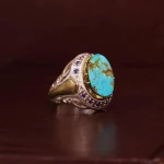 انگشتر فیروزه شجری مردانه کد 4239