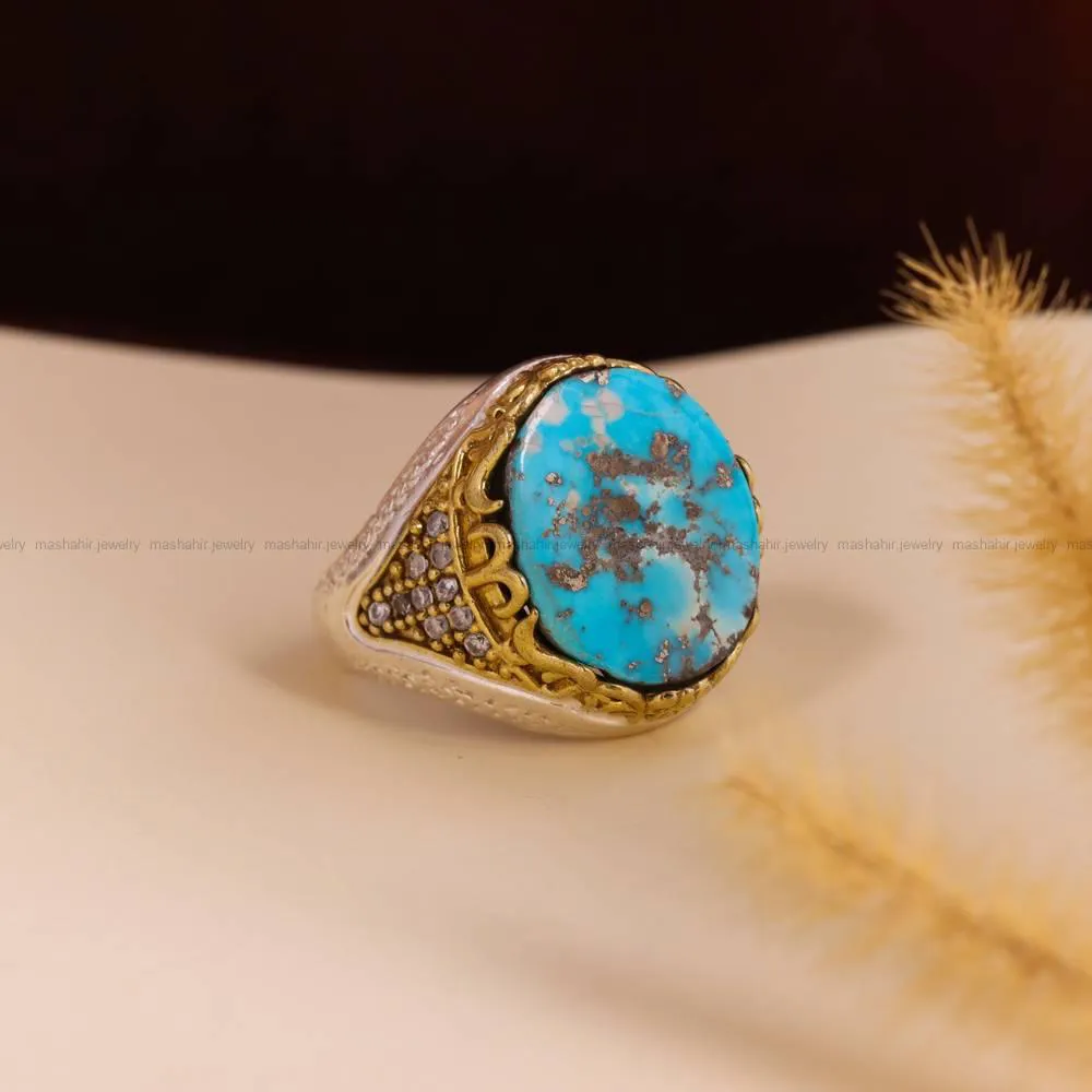 انگشتر فیروزه شجری مردانه کد 4244