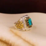 انگشتر فیروزه شجری مردانه کد 4245