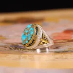 انگشتر فیروزه شجری مردانه کد 4265