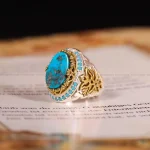 انگشتر فیروزه شجری مردانه کد 4268